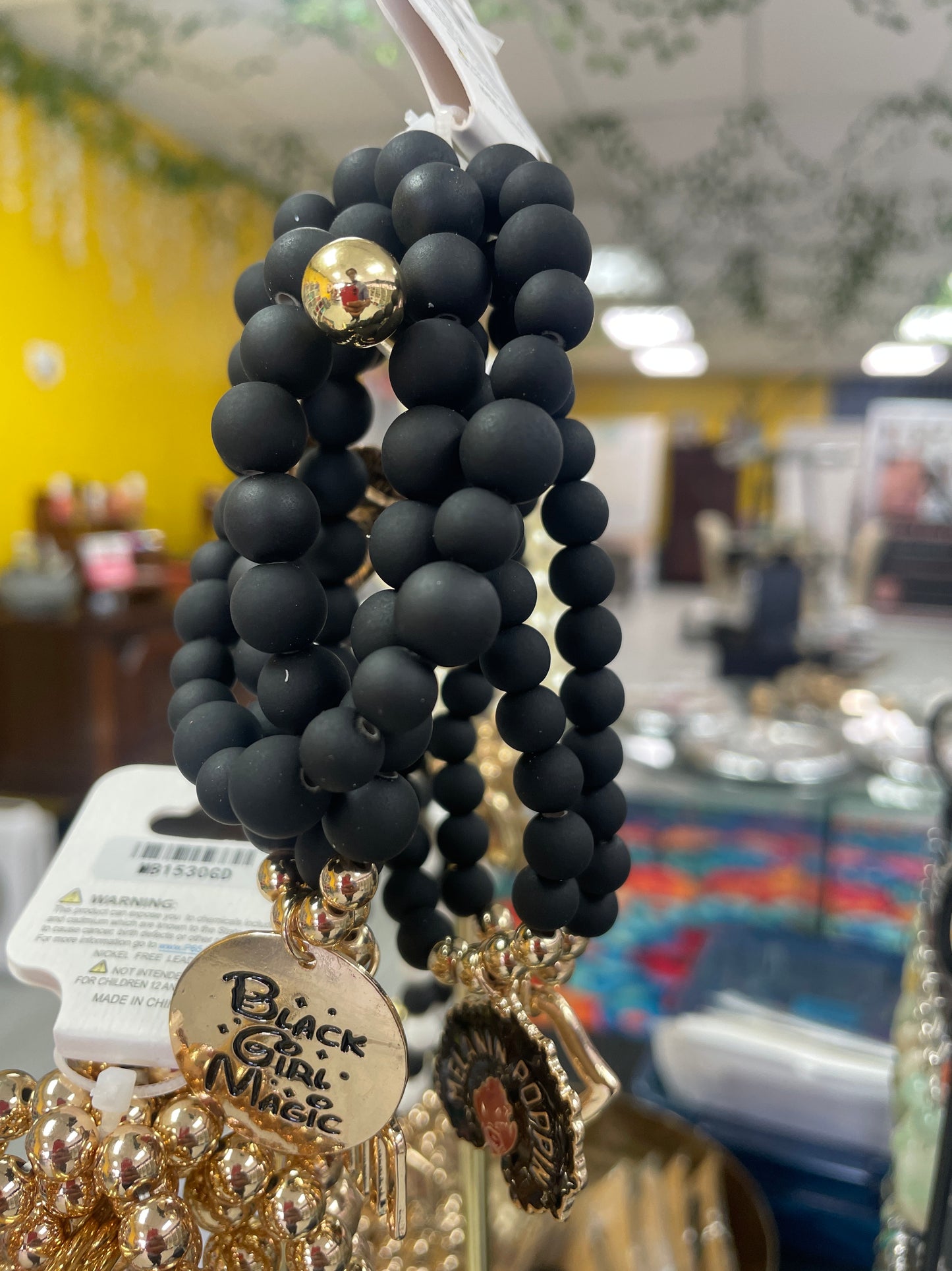 Matte Black Black Girl Magic Bracelet