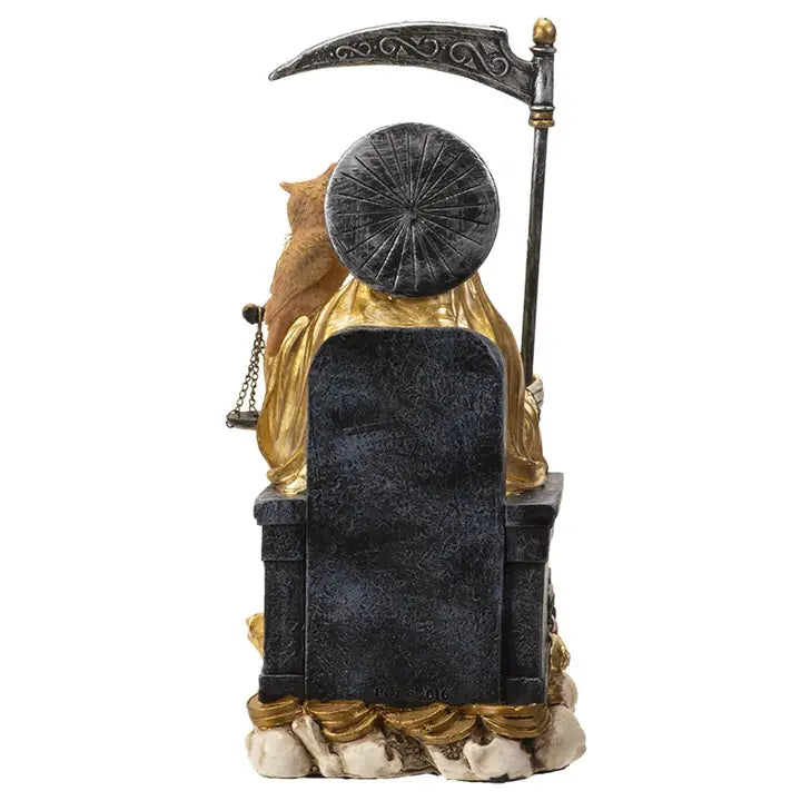 Sitting Santa Muerte Gold Statue – Wealth & Prosperity