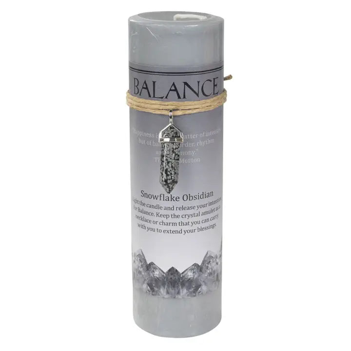 Crystal Energy Pendant Candle – Spiritual Intention Candle with Crystal Necklace