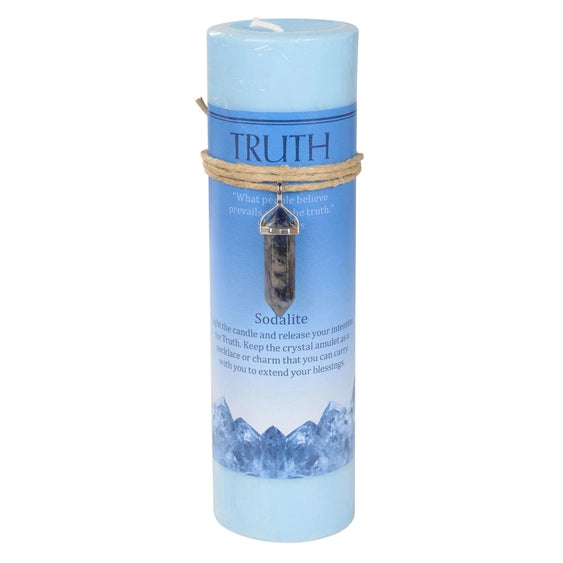 Crystal Energy Pendant Candle – Spiritual Intention Candle with Crystal Necklace