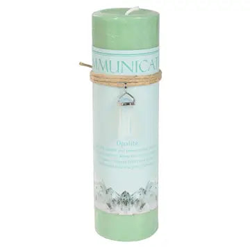 Crystal Energy Pendant Candle – Spiritual Intention Candle with Crystal Necklace