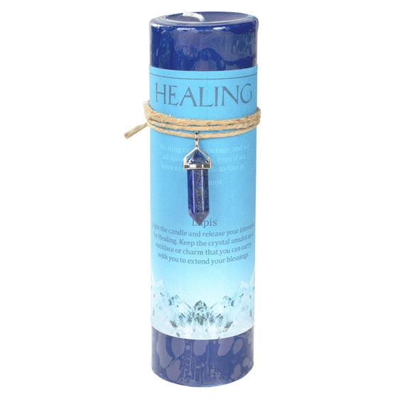 Crystal Energy Pendant Candle – Spiritual Intention Candle with Crystal Necklace