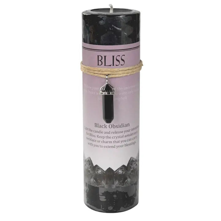 Crystal Energy Pendant Candle – Spiritual Intention Candle with Crystal Necklace