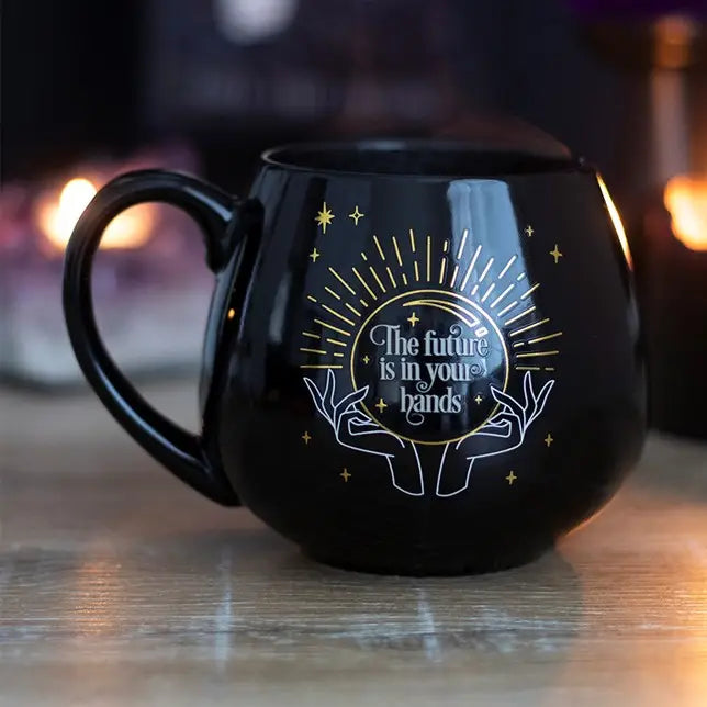 Black Fortune Teller Mug – Divination & Tea Ritual Cup