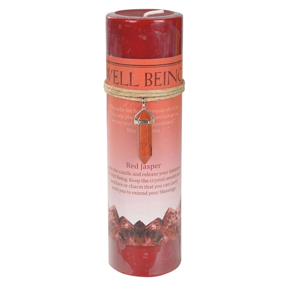 Crystal Energy Pendant Candle – Spiritual Intention Candle with Crystal Necklace