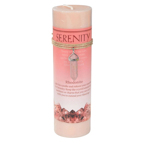 Crystal Energy Pendant Candle – Spiritual Intention Candle with Crystal Necklace
