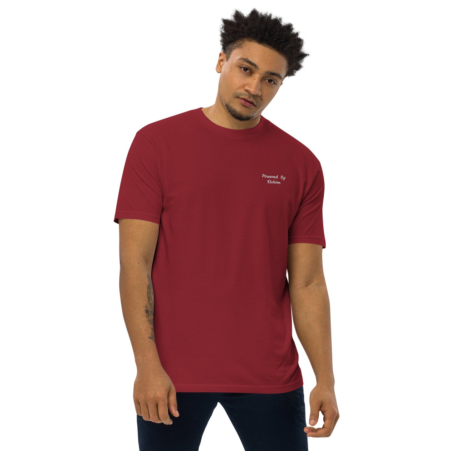 Powered By Elohim Men’s premium heavyweight tee