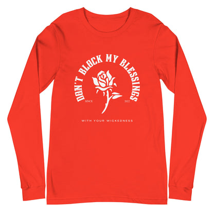 Don't Block My Blessings Unisex Long Sleeve Tee